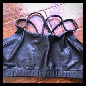 Affitnity Black Snakeskin Sports Bra Size M